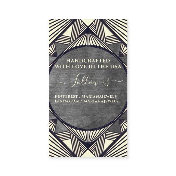 Grey Geometric Art Deco Earrings Display Cards