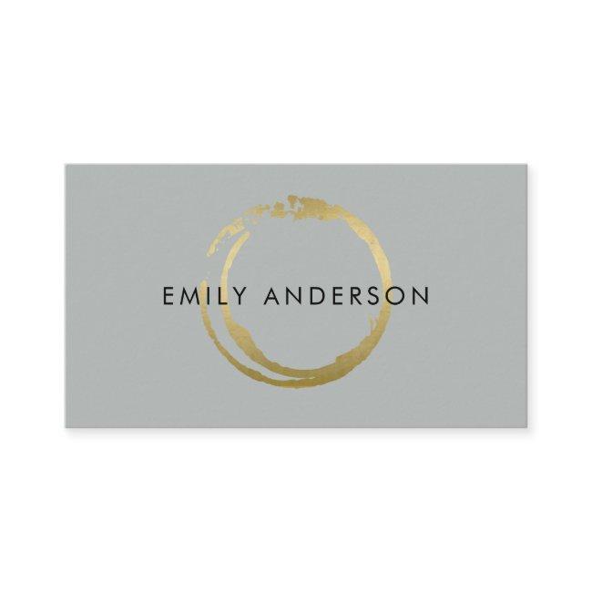 GREY GOLD BRUSH STROKE STAIN CIRCLE MARK LOGO