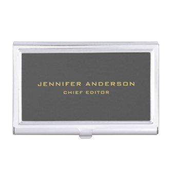 Grey & Gold Colors Professional Modern Plain  Case