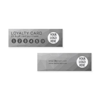 Grey Gradient Geometric Mesh Pattern Elegant Loyalty Card