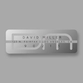 Grey Gradient Modern Return Address Label
