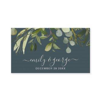 GREY GREEN FOLIAGE WATERCOLOR WEDDING WEBSITE RSVP