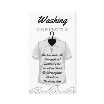 Grey Long Neck Shirt Washing Care Instruction