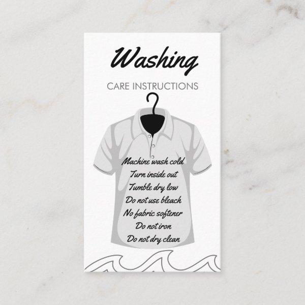 Grey Long Neck Shirt Washing Care Instruction