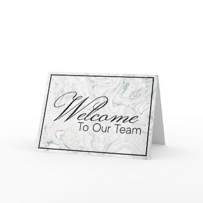 Grey Marbled Welcome to the Team New Employee Card