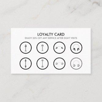 Grey Metallic Black Body Piercing Loyalty Card