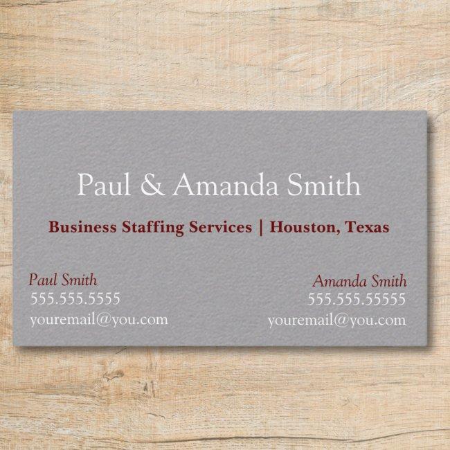 Grey Modern With 2 Names & Contact