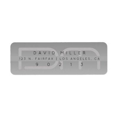 Grey Modernistic Return Address Label