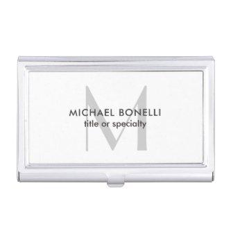 Grey Monogram Black White Minimalist Modern  Case