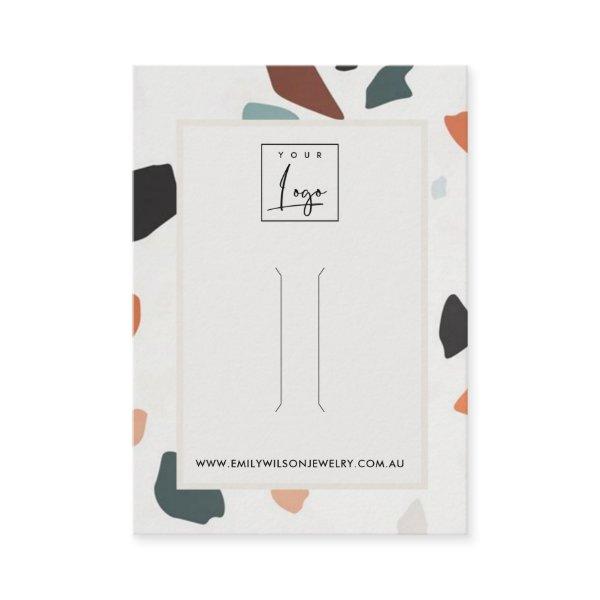 Grey Orange Green Terrazzo Hair Clip Display Logo