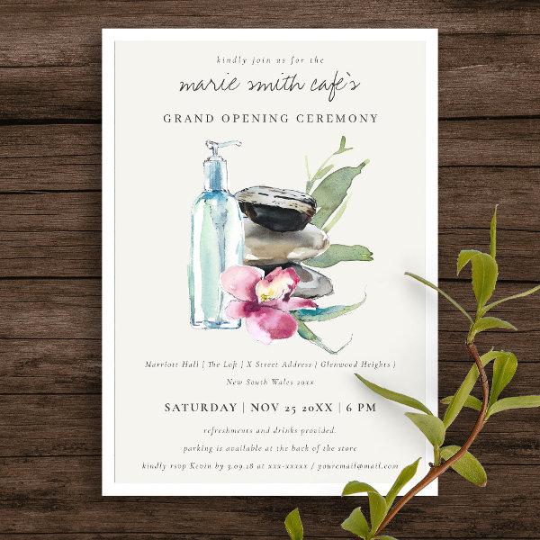 Grey Orchid Stone Spa Salon Grand Opening Invite