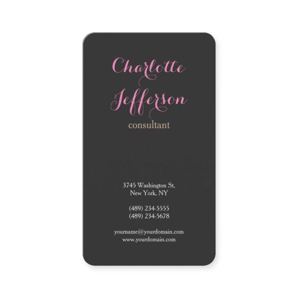 Grey Pink Feminine Modern Minimalist Professional