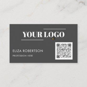 Grey QR Code Professional Business Logo Custom
