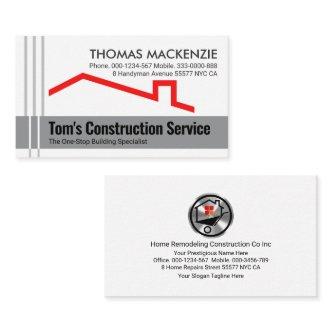 Grey Re-bar Lines Concrete Layer Red Roof