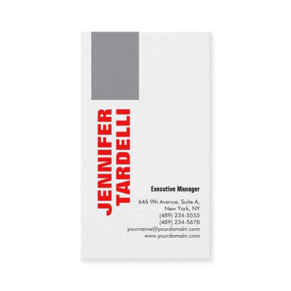 Grey Red Bold Minimalist Modern Professional