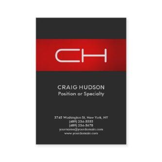Grey Red Monogram Professional
