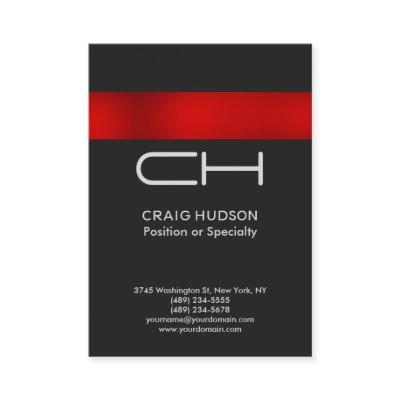 Grey Red Monogram Professional
