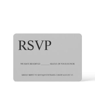 Grey Simple Business event Logo Reserved seats  RSVP Card