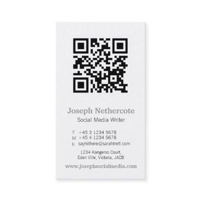 Grey white qr code image media