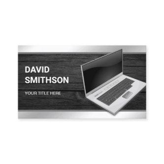 Grey Wood Laptop PC Computer Repair Technician