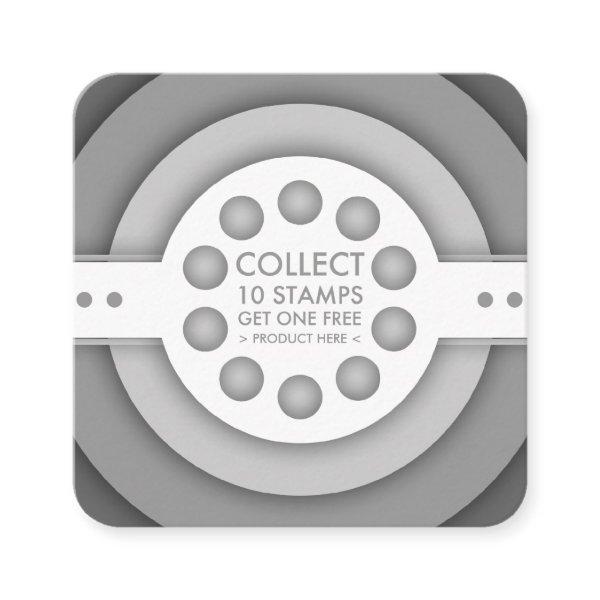 greyscale retro loyalty stamp card
