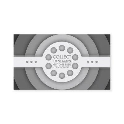 greyscale retro loyalty stamp card