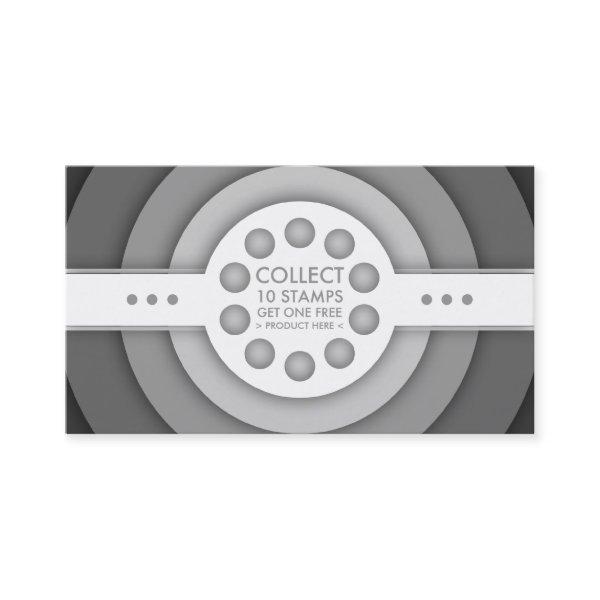 greyscale retro loyalty stamp card