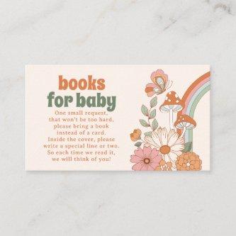 Groovy 70s Hippie Baby Shower Books for Baby Card