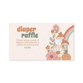 Groovy 70s Hippie Baby Shower Diaper Raffle Card