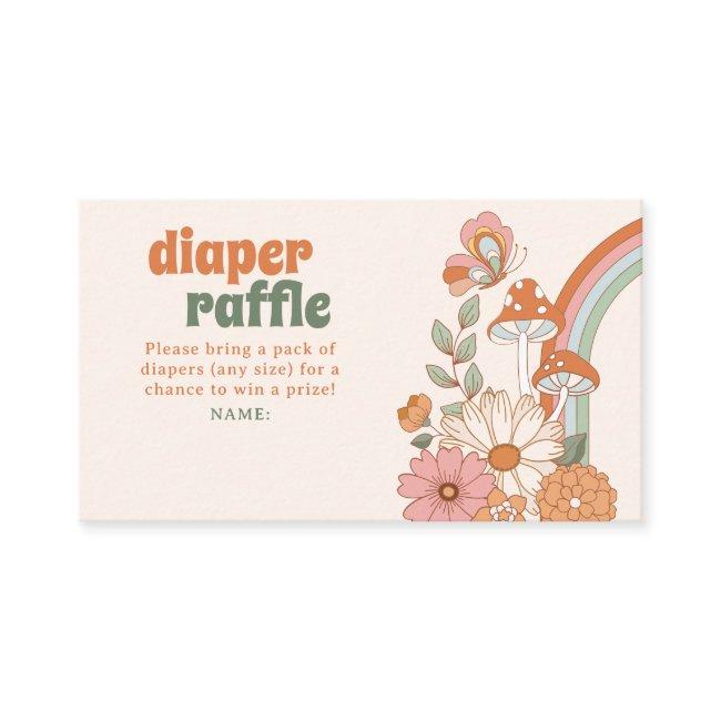 Groovy 70s Hippie Baby Shower Diaper Raffle Card