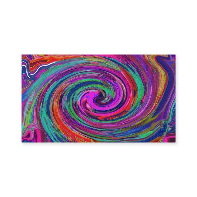 Groovy Abstract Retro Magenta Dark Rainbow Swirl