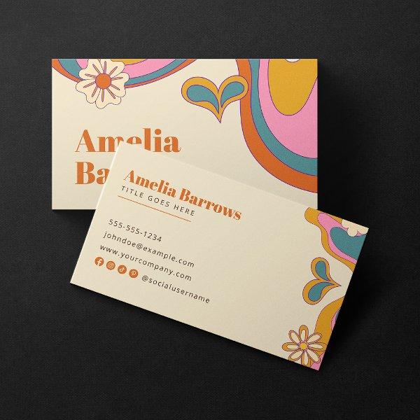 Groovy Floral Retro Colorful Abstract 70s Inspired