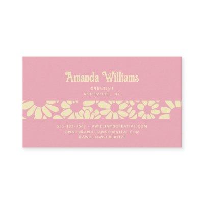 Groovy Retro Boho Rose Cream Botanical Trendy