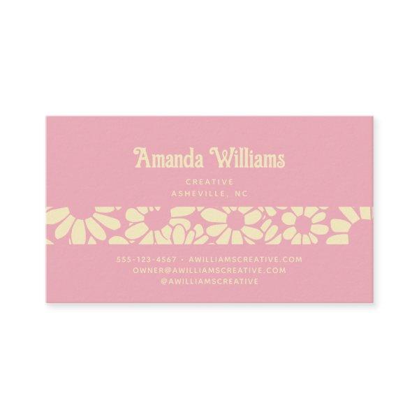 Groovy Retro Boho Rose Cream Botanical Trendy