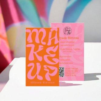Groovy retro orange logo qr code Makeup