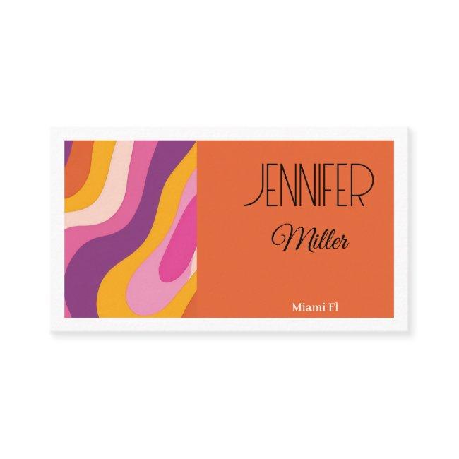 Groovy Retro Wavy Lines Social Media QR code