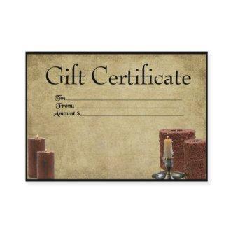Grubby Candles - Prim Gift Certificate Cards