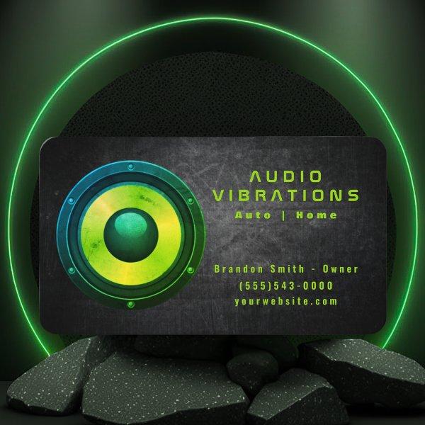Grunge Green Speaker Car Audio Stereo Installation