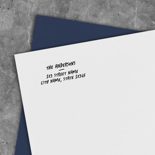 Grunge Marker Style Family Name Return Address Self-inking Stamp