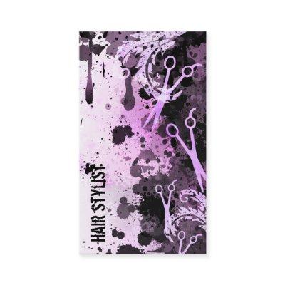 grunge spray paint splatter purple hair stylist
