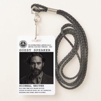 Guest Speaker Author Event Logo QR Code Photo ID Badge