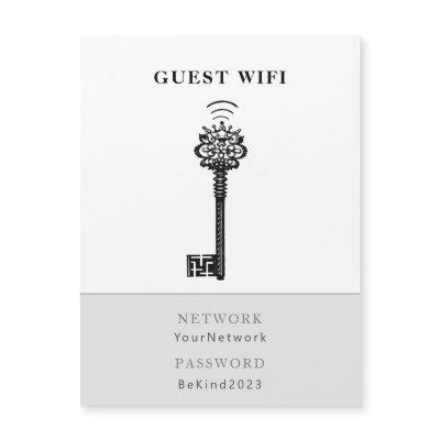 Guest Wifi Password and Network Fridge Magnet