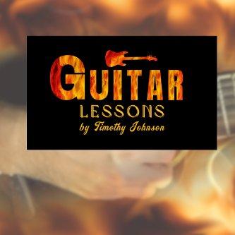 Guitar Lessons  w Hot Flaming Letters