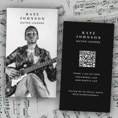 Guitar Lessons Musician Photo Social Media QR Code