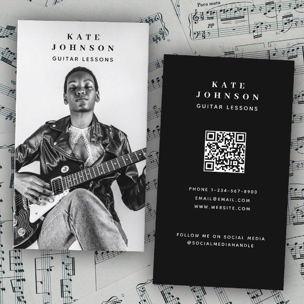 Guitar Lessons Musician Photo Social Media QR Code