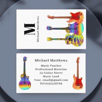 Guitar Music Teacher Monogram Custom