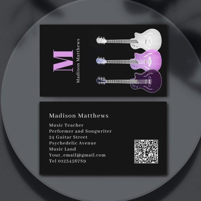 Guitar Teacher Musician Custom QR Code