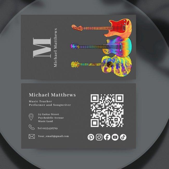 Guitar Teacher QR Code and Social Media