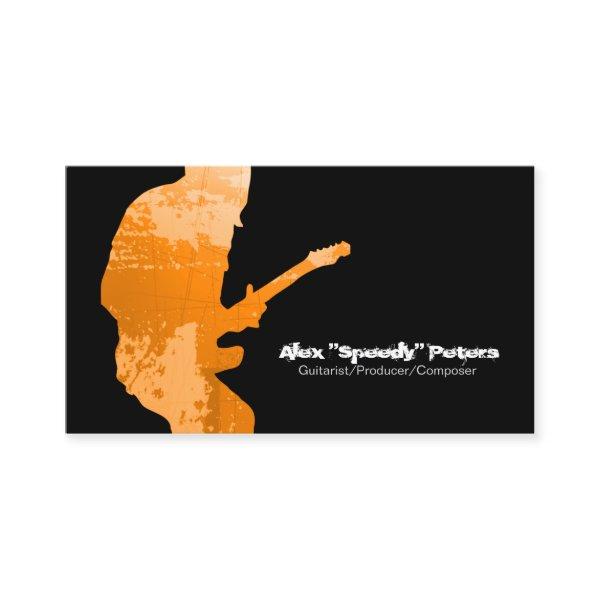Guitarist Grunge Orange Silhouette