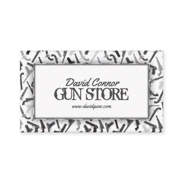 Gun Shop Firearm Pattern Simple White Grey Card
